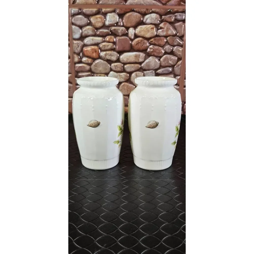 2- Aynsley Cottage Garden Flowers Butterflies Vase Fine Bone China